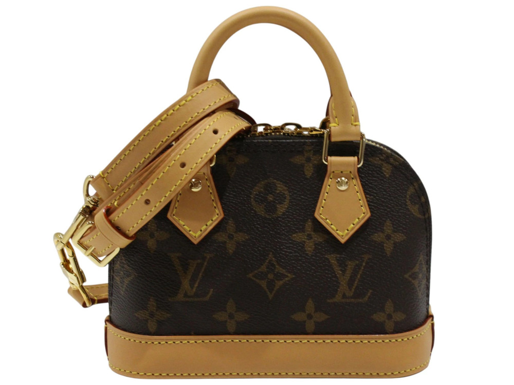 Louis Vuitton Alma Monogram Canvas Top Handle Bag Brown